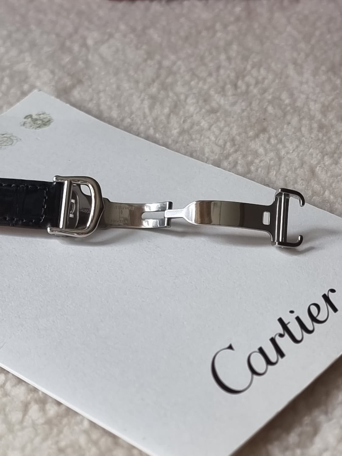 까르띠에 빈티지 탱크머스트 S 블루로만 화이트다이얼 디버클 여성시계 02 상품이미지5