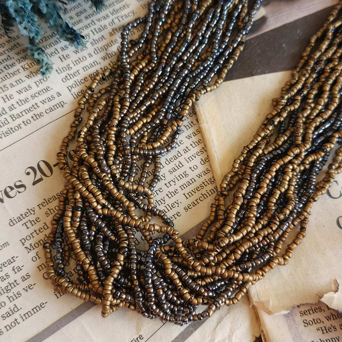 90s 프랑스 빈티지 레이어드 비즈 목걸이보헤미안 스타일 상품이미지2