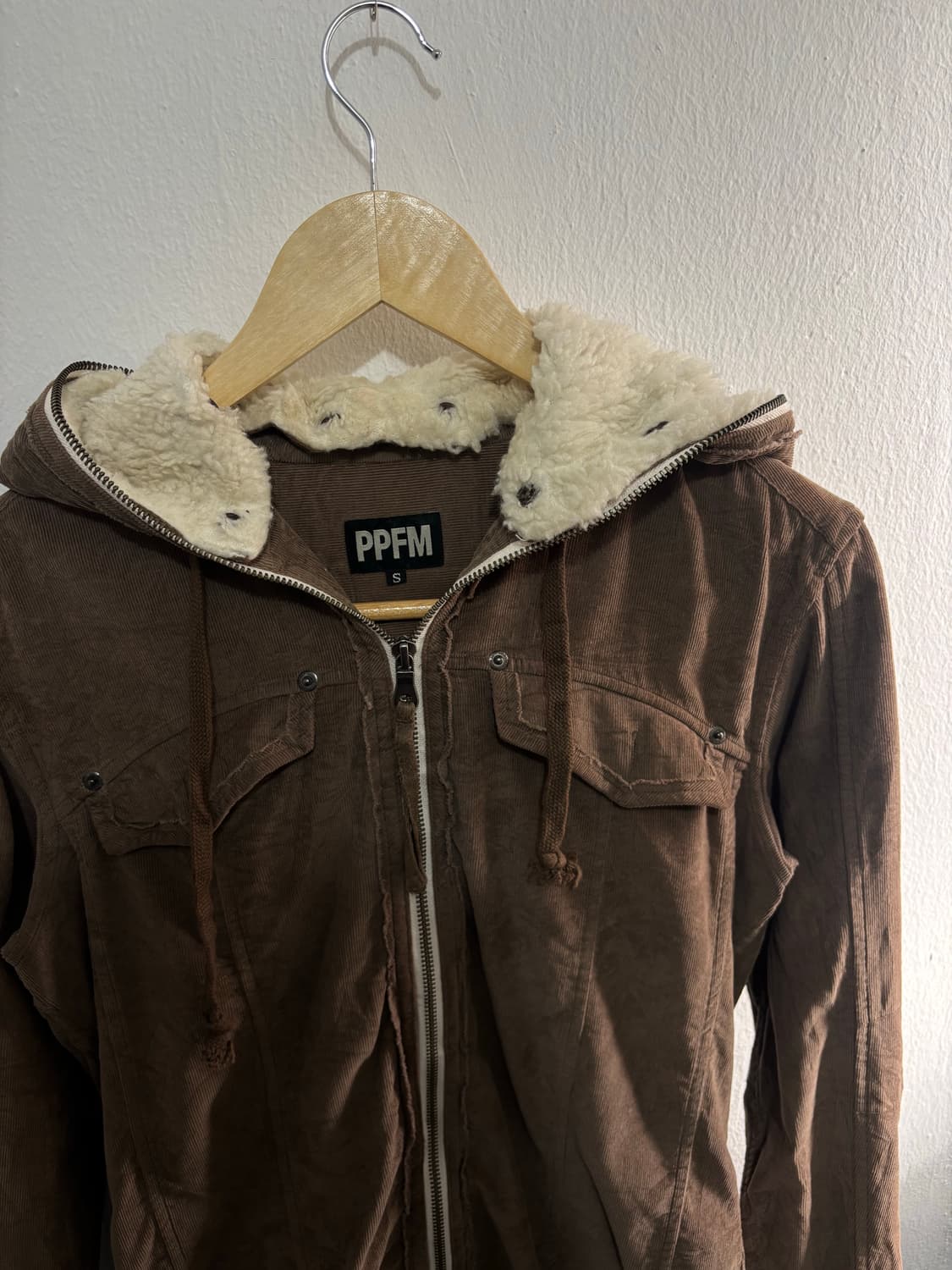 PPFM Brown Corduroy Fur Hood Jacket 상품이미지7