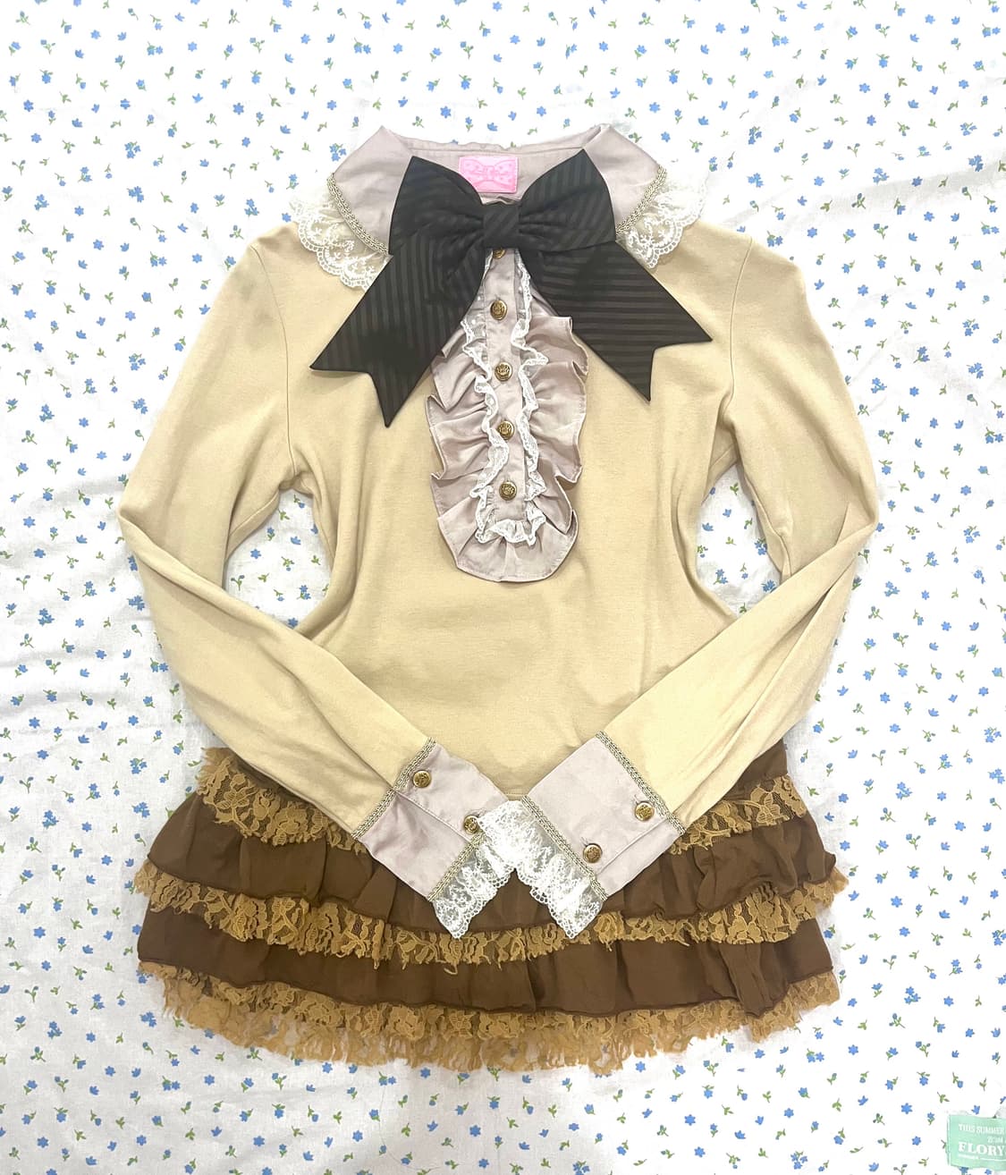 angelic pretty 엔젤릭프리티 라떼갸루 빅리본 로걀탑 리즈리사 상품이미지1