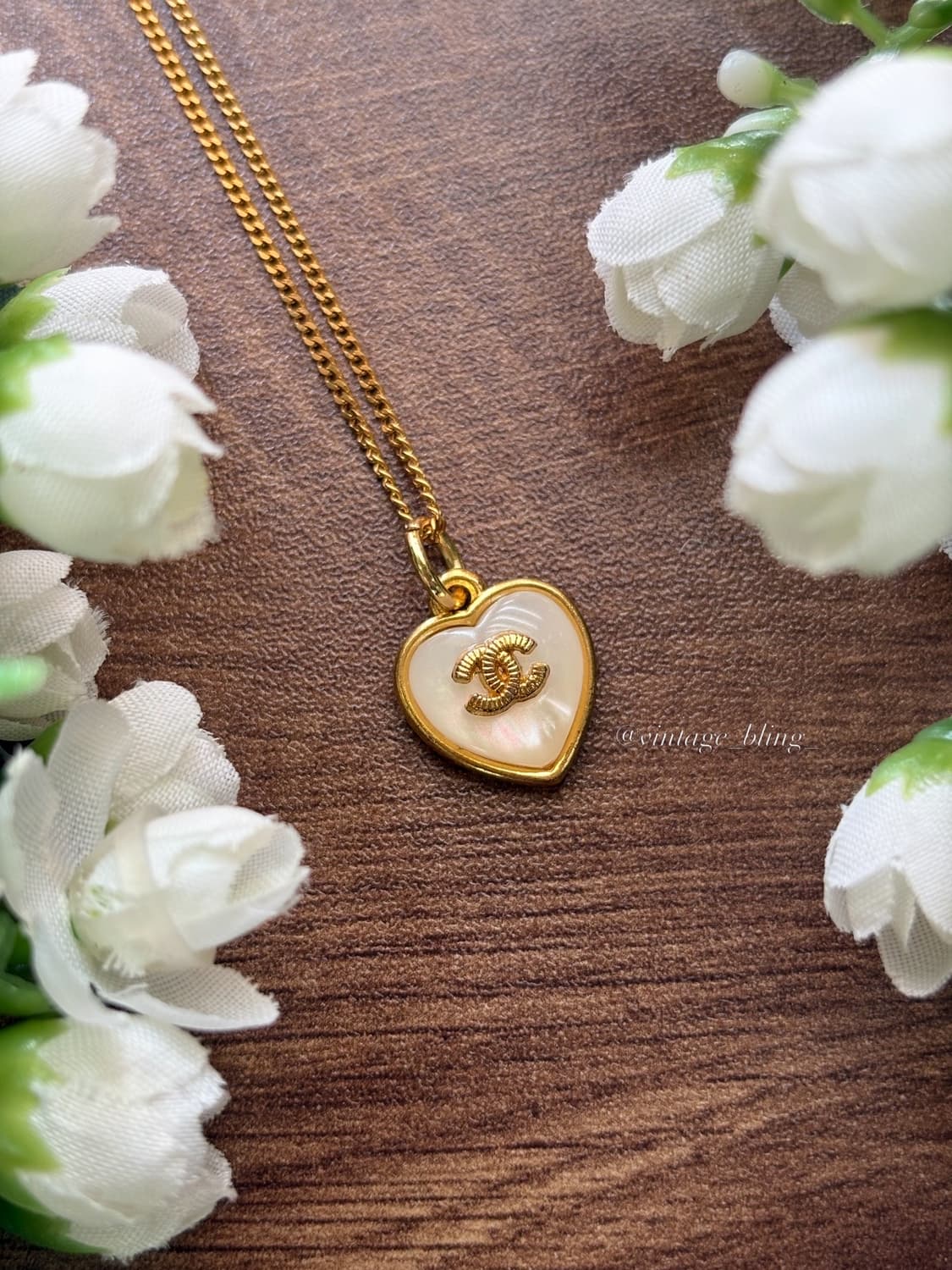 샤넬 펄 하트 로맨틱 골드 목걸이 상품이미지1