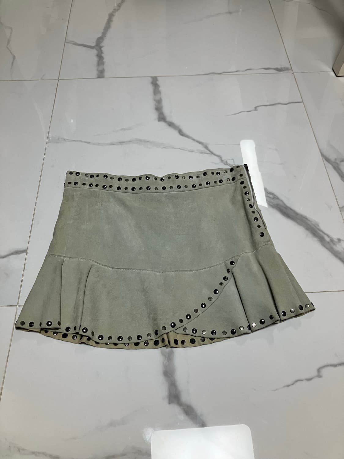 이자벨마랑 양가죽 스웨이드 이네스 스터드 미니 스커트 상품이미지1