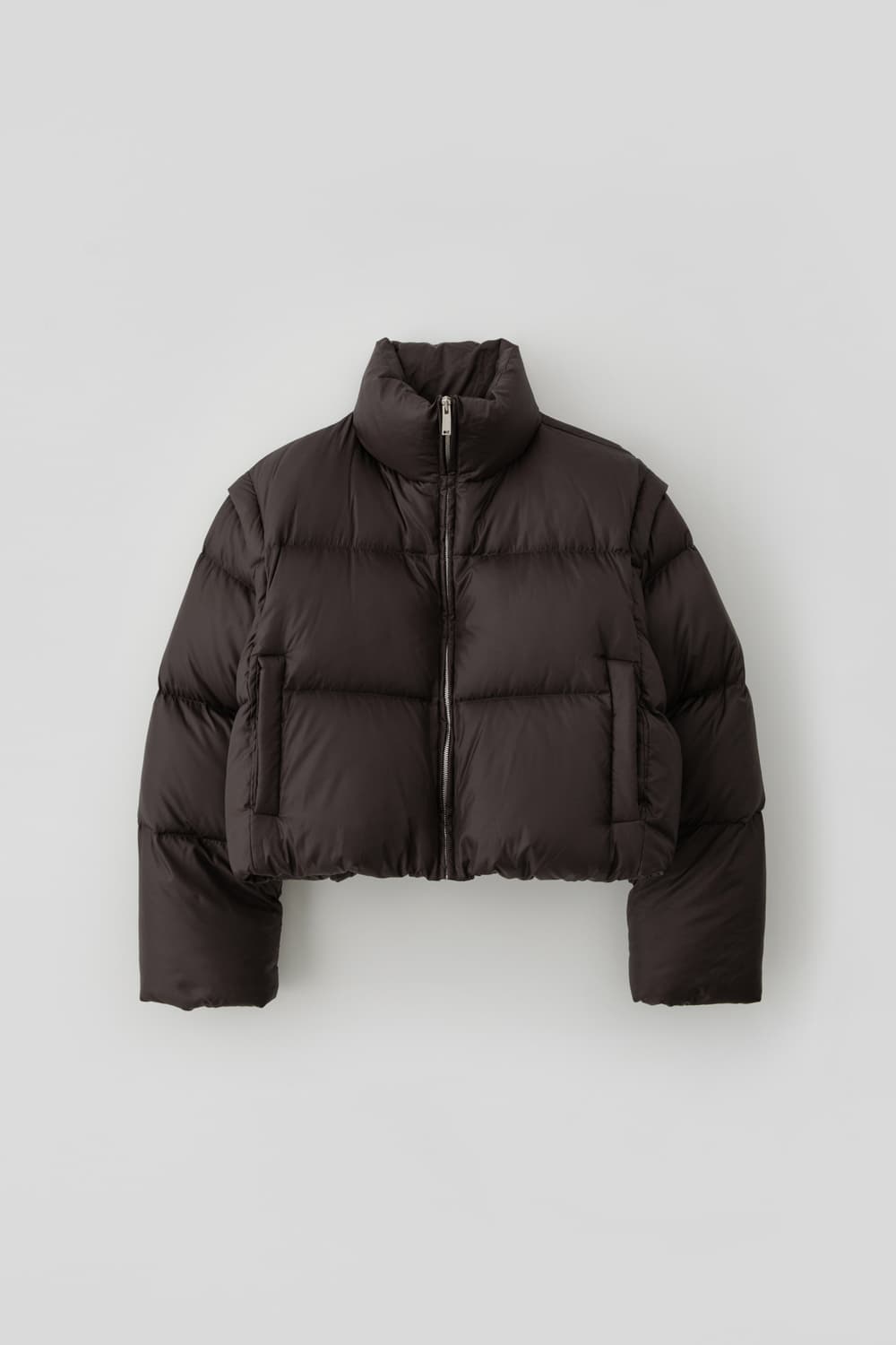 RRACE 레이스 크롭 푸퍼 크롭 자켓 브라운 상품이미지7