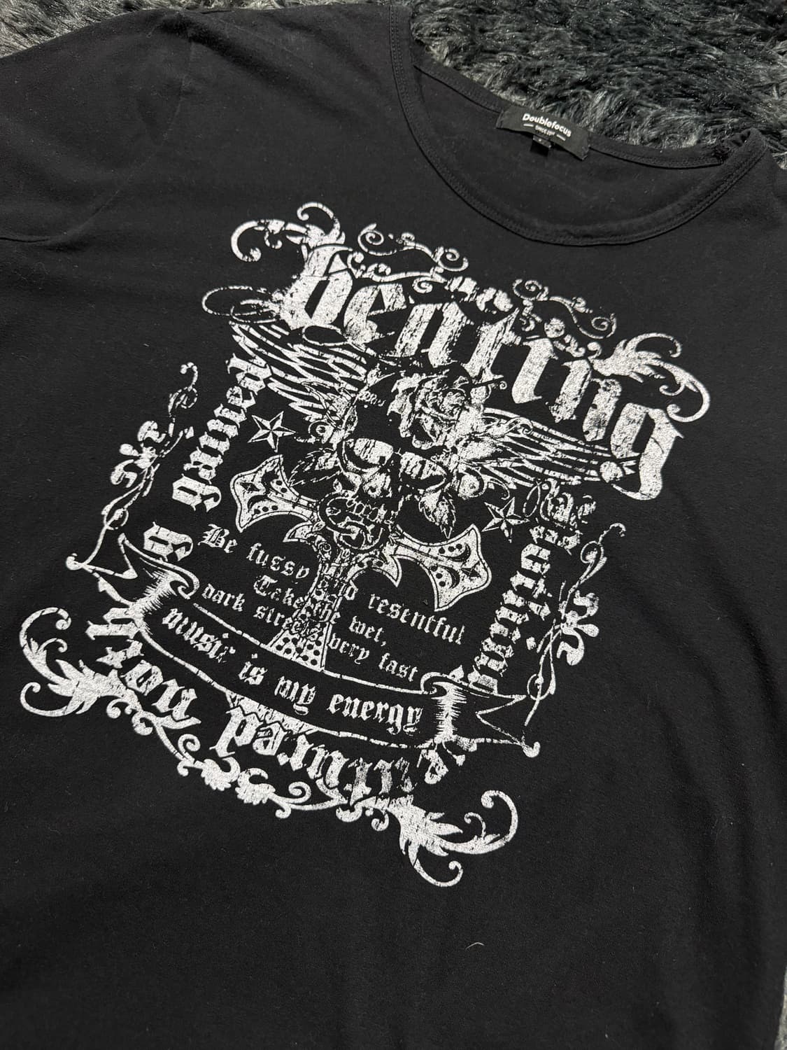 실버 십자가 고딕 레터링 Y2K 반팔 상품이미지2