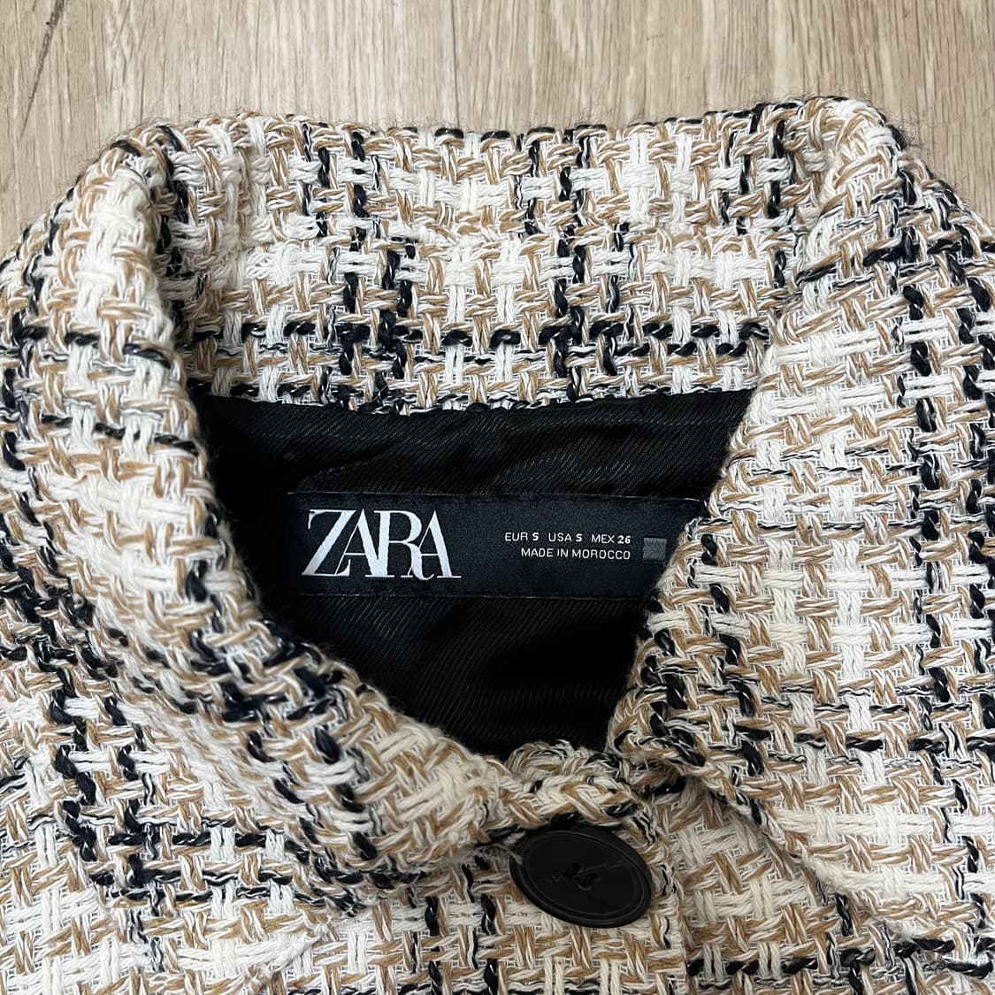 자라 ZARA 여성 체크 크롭 트위드 자켓 S(90) 상품이미지2