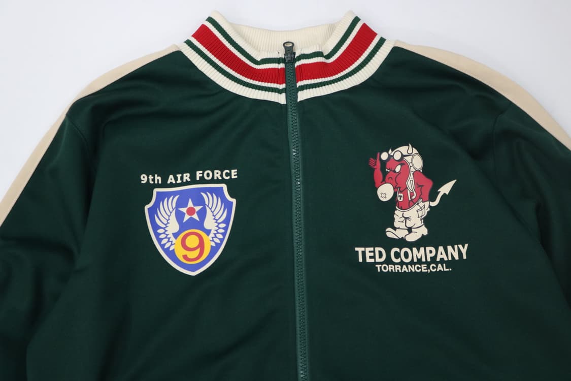 테드컴퍼니 빈티지 밀리터리 그래픽 그린 트랙 저지 자켓 (XL) 상품이미지3