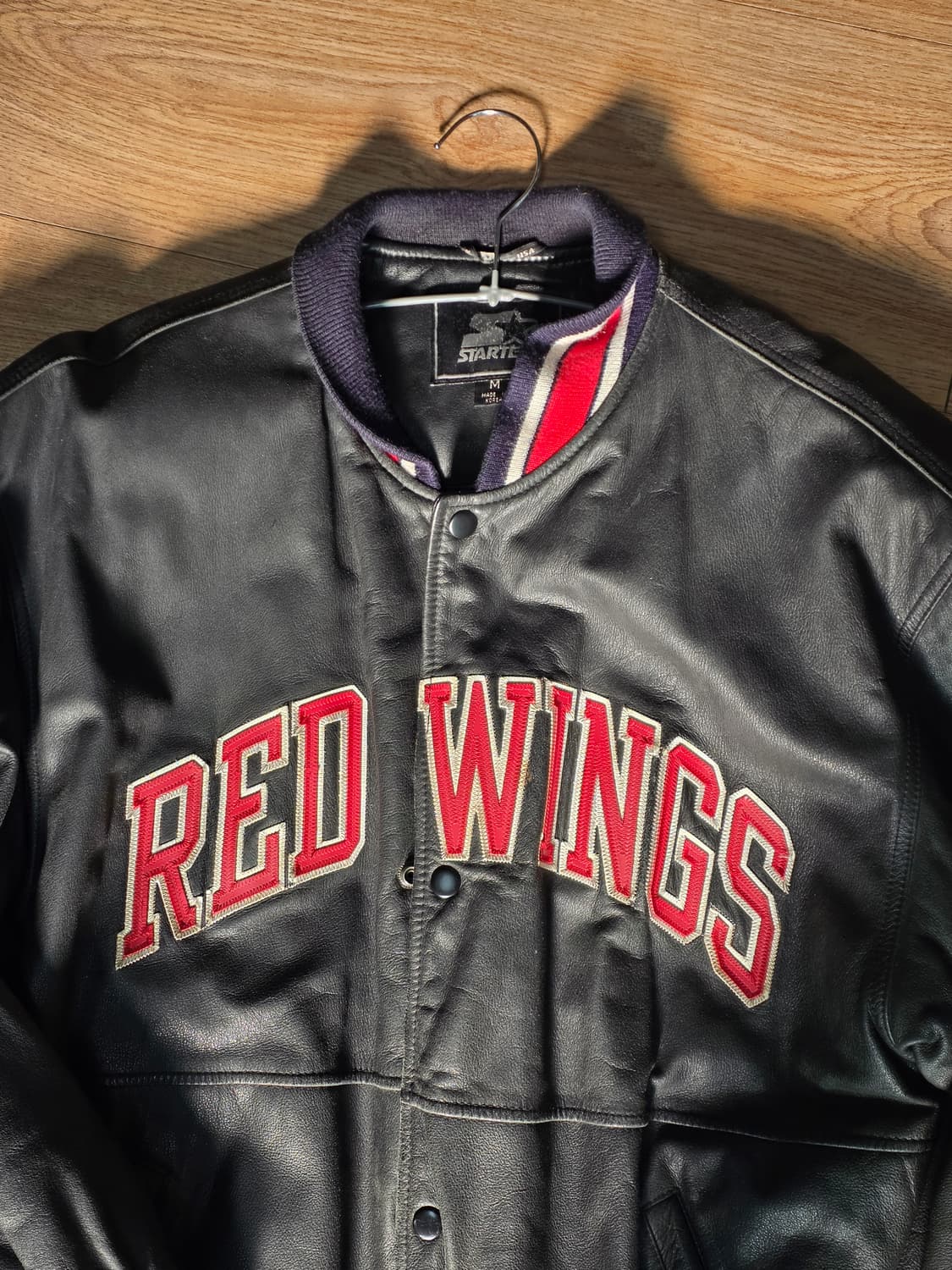 00s 스타터 NHL 레드윙즈 레더스타디움자켓 상품이미지2