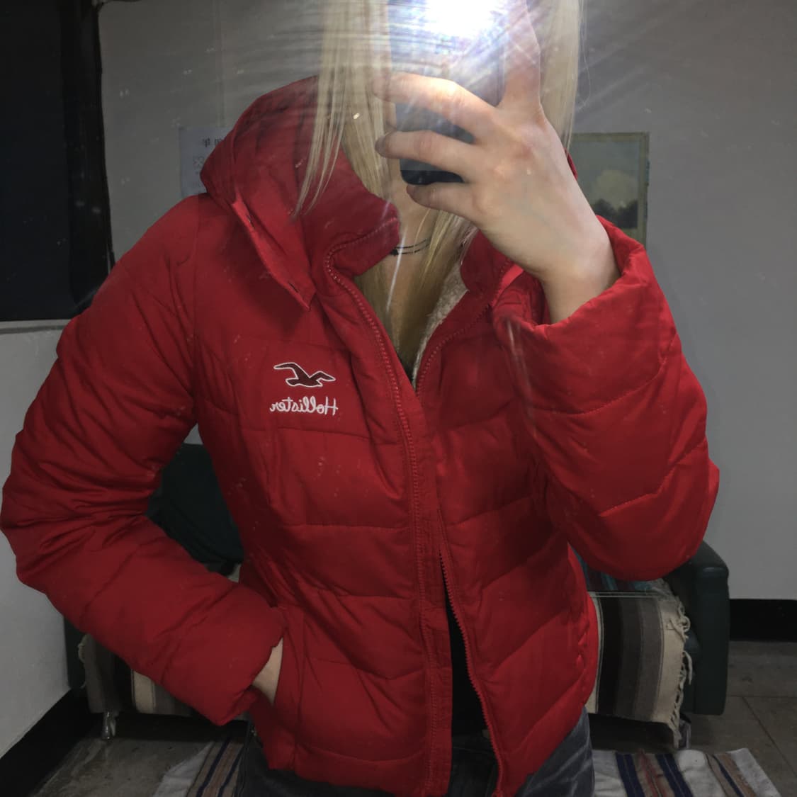 투티/0299 HOLLISTER 퍼 패딩 자켓 안감 스포티 슬림핏 상품이미지1