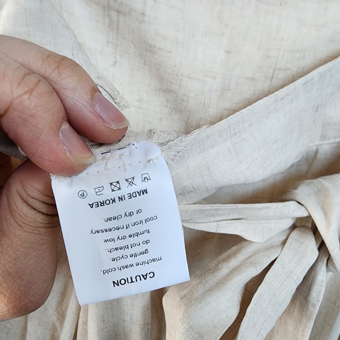 vegetable 린넨 리본 롱 스커트 아이보리 상품이미지7