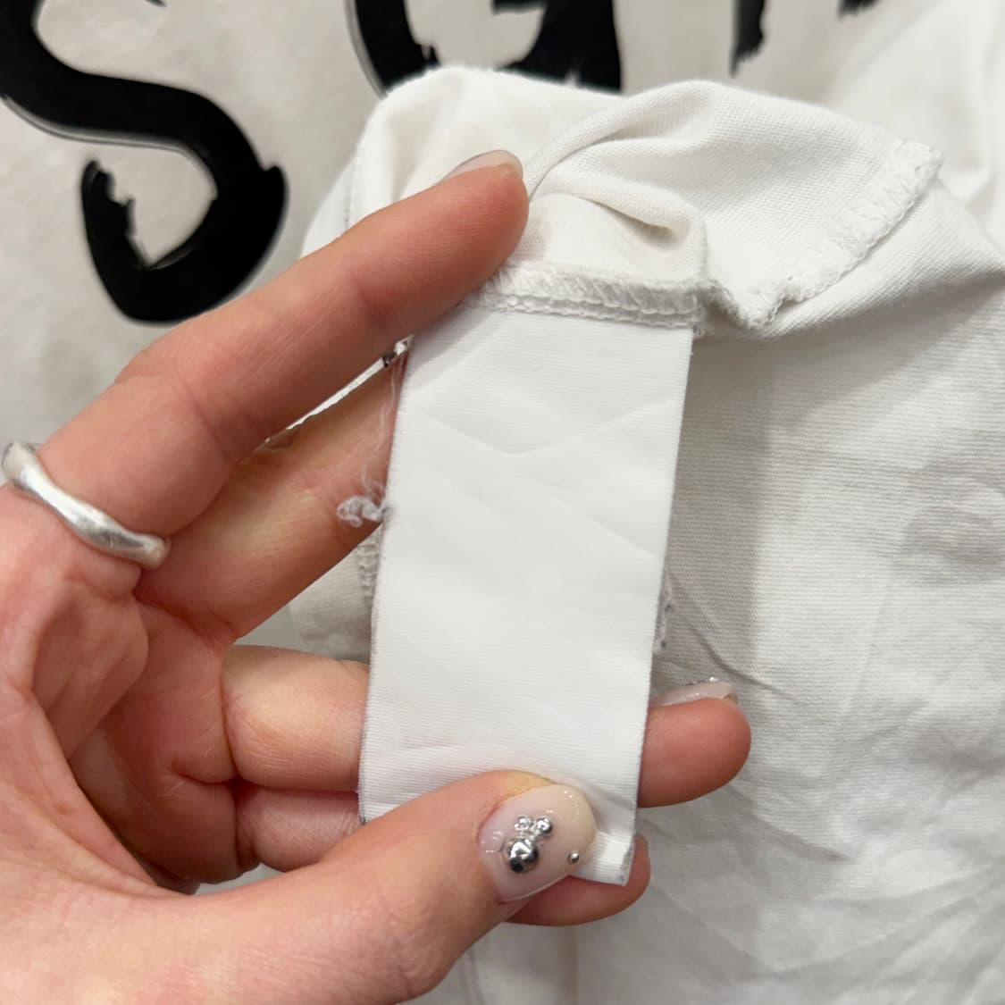 MSGM 밀라노 빅로고 프린트 반팔 티셔츠 크루넥 레귤러핏 화이트 상품이미지7