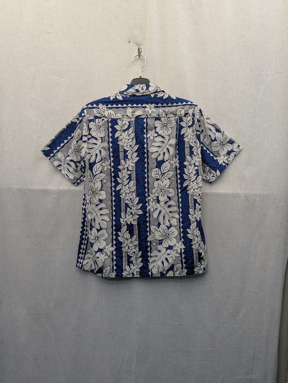 Bishop St 블루 플라워 반팔 하와이안 셔츠 상품이미지2