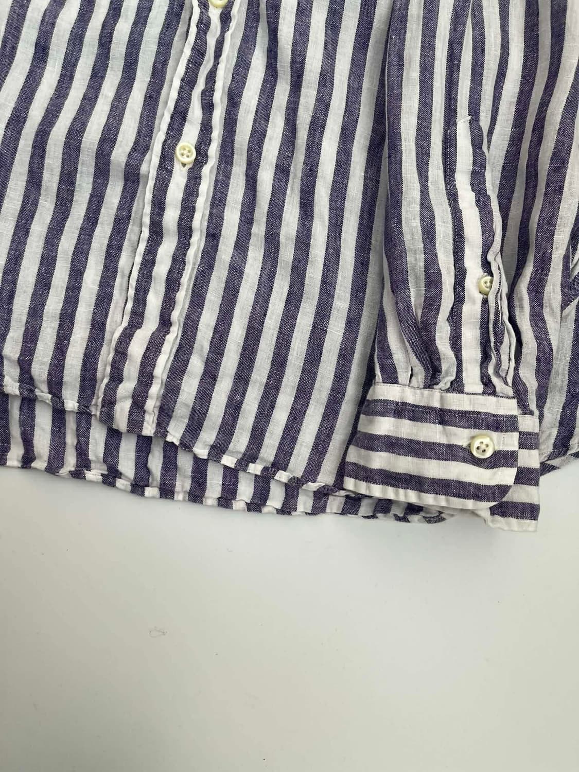 [L] 폴로 랄프로렌 신형 큐알 클래식핏 스트라이프 린넨 셔츠 상품이미지8