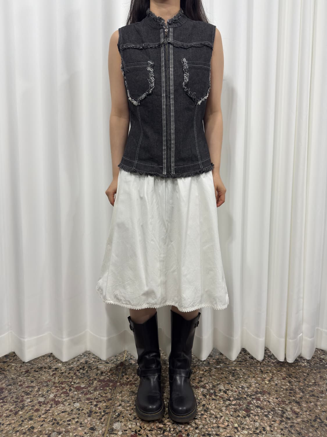 denim vest zipup 상품이미지3