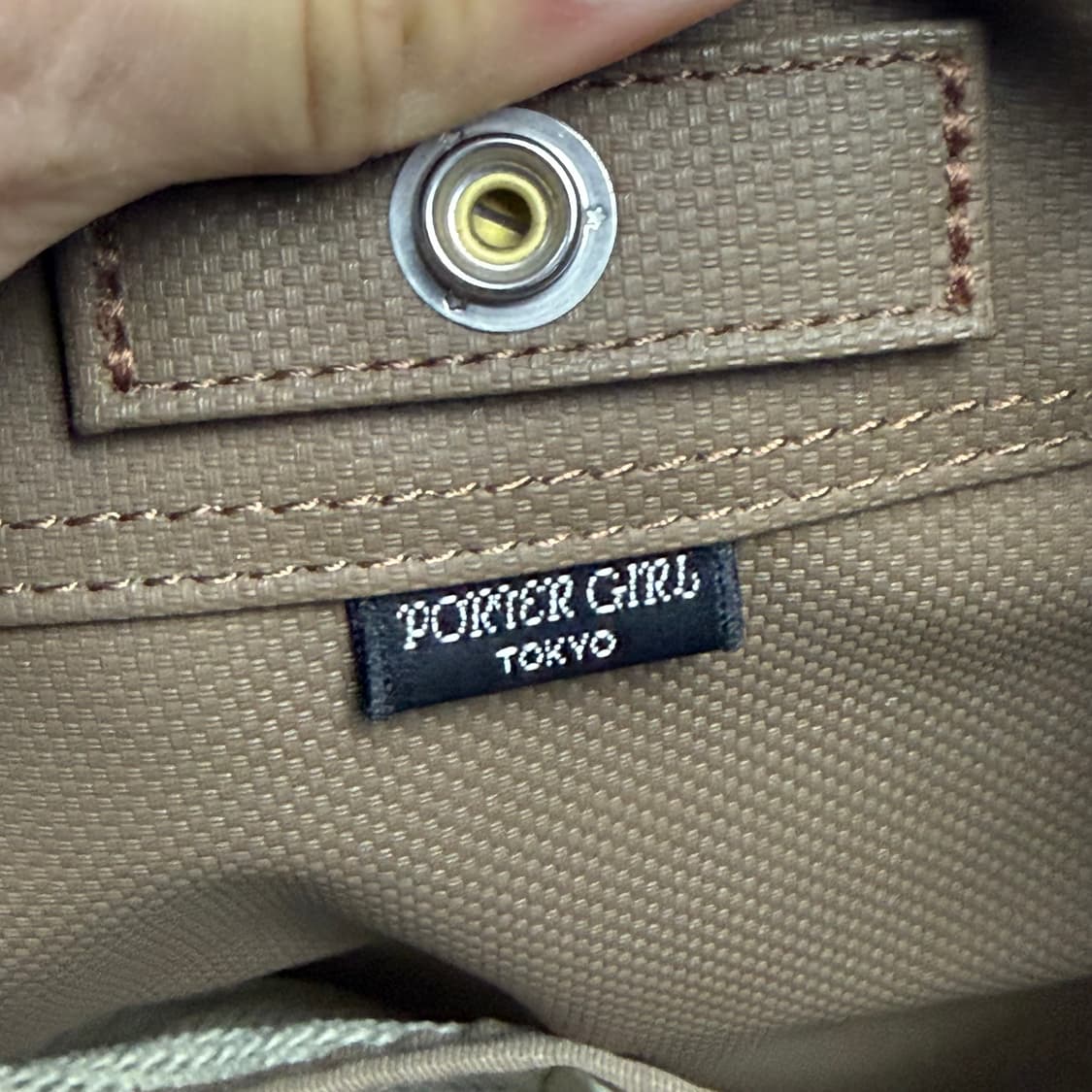 요시다포터 걸 토트백 화이트/브라운 L 상품이미지7