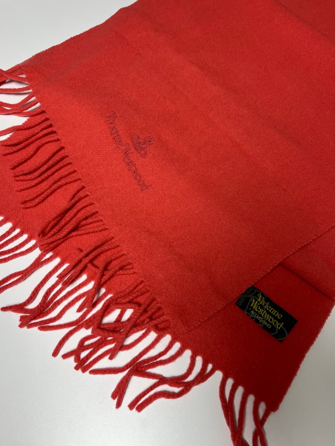 비비안웨스트우드 레드 울 머플러 상품이미지4