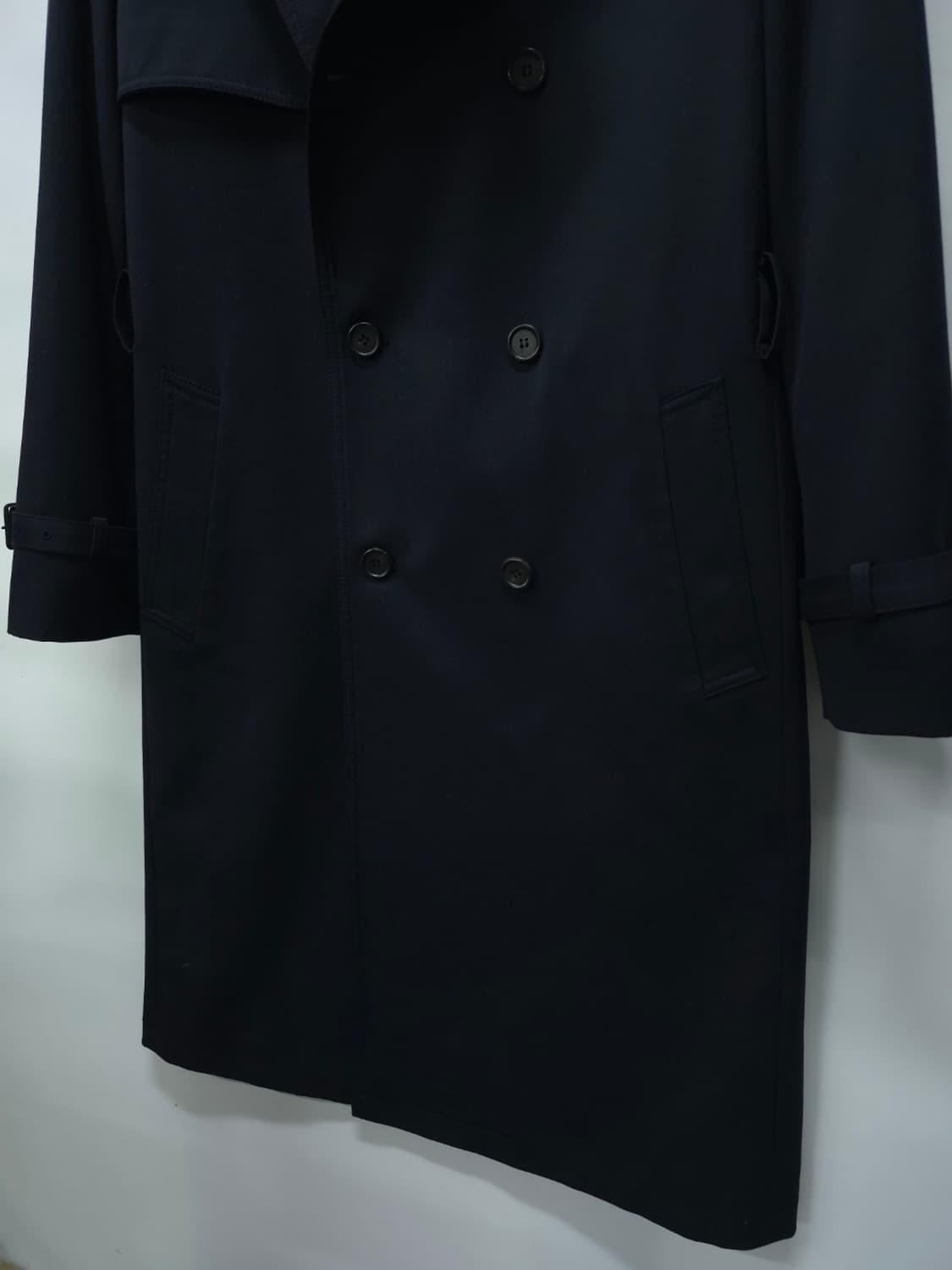 (새상품급) 쿠어 울 더블 트렌치 코트 (네이비) 상품이미지4