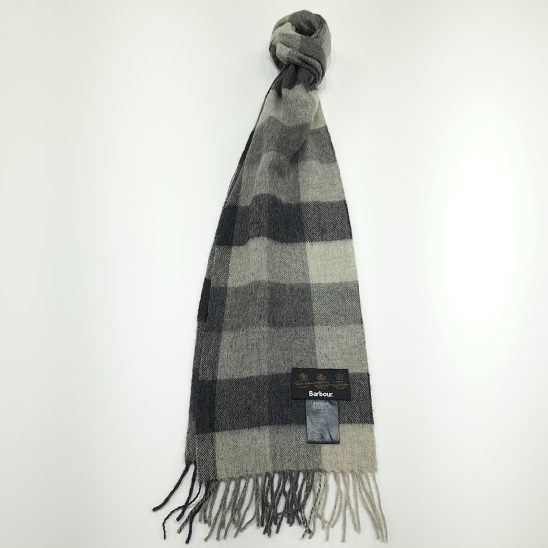 MX228 바버 그레이 버팔로체크 램스울 목도리 머플러 상품이미지1