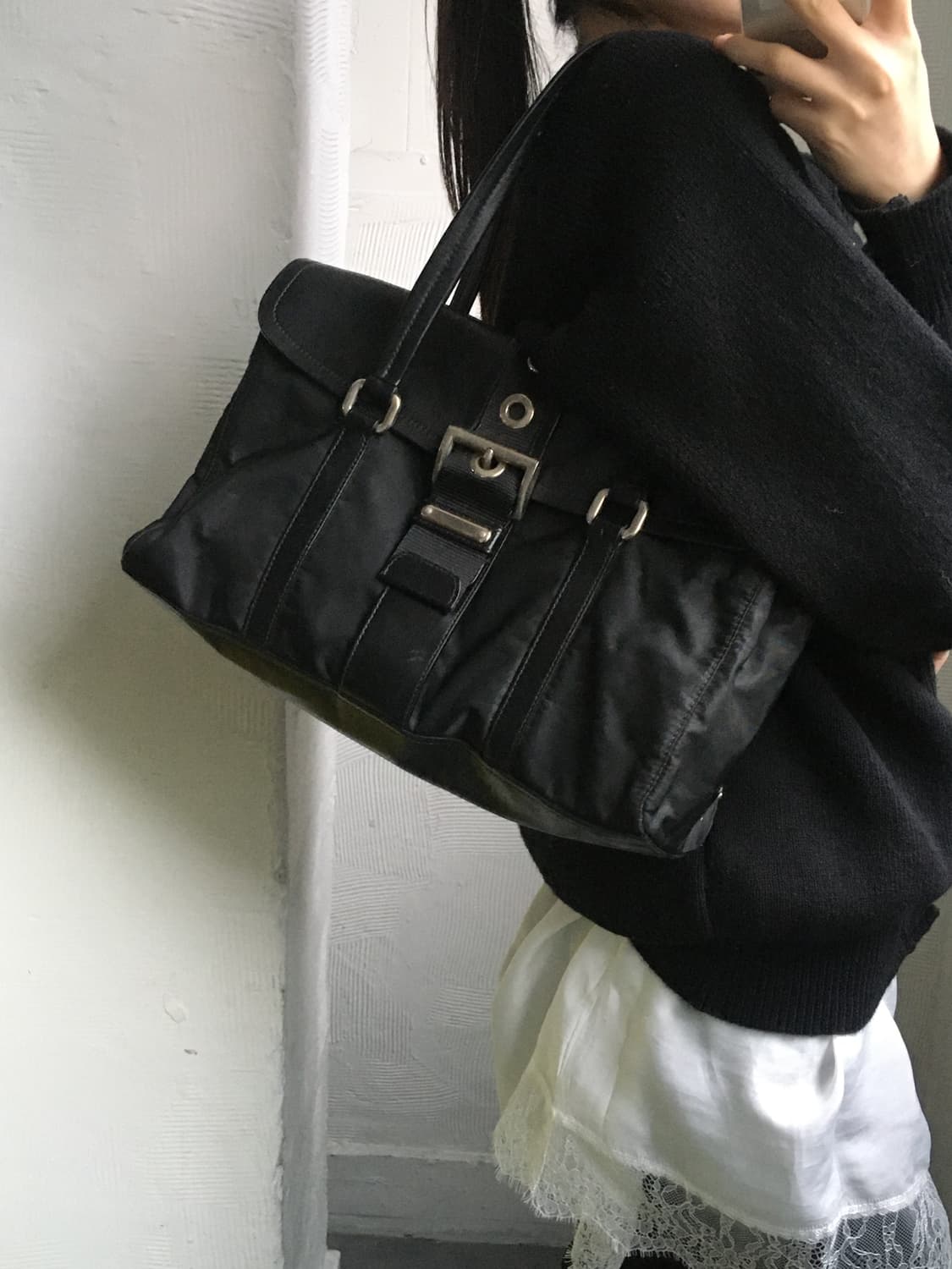 Prada 프라다 블랙 버클 백 상품이미지3