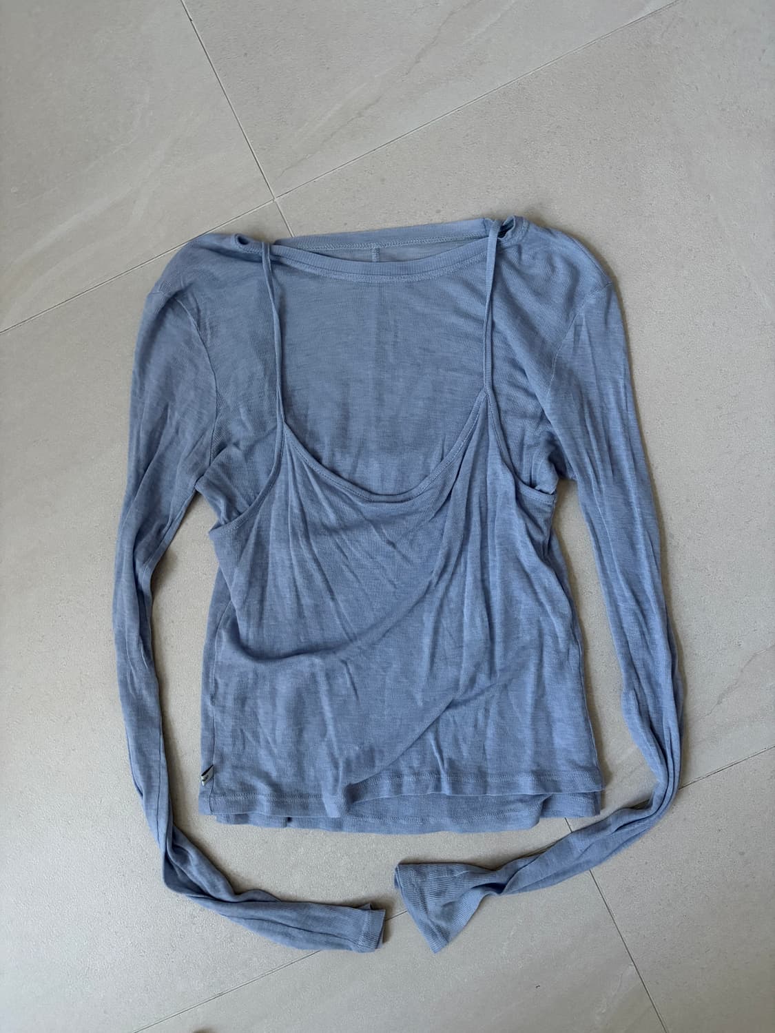 유라고 텐셀 레이어드 티셔츠 세트 상품이미지3