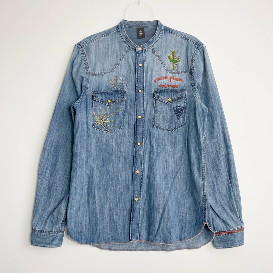 B1 빈티지 라이트 데님 웨스턴 셔츠 M사이즈 상품이미지1