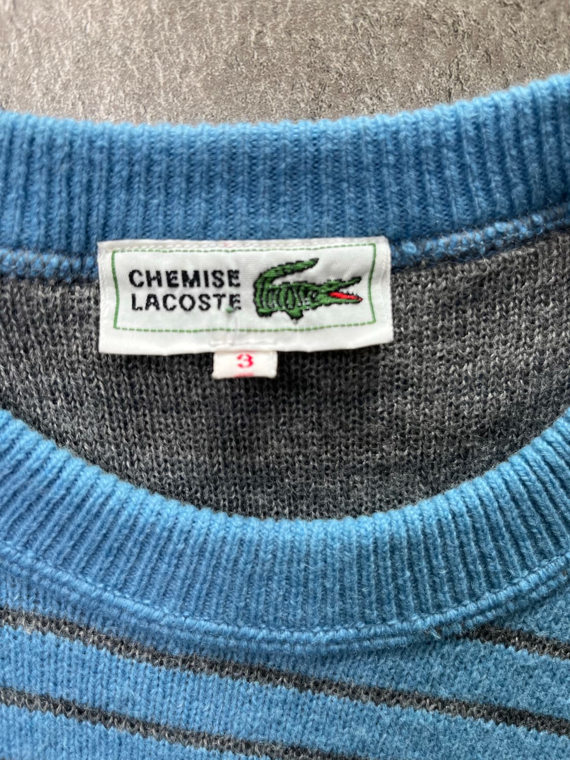 80s chemise 라코스테 스트라이프 울 니트 상품이미지3