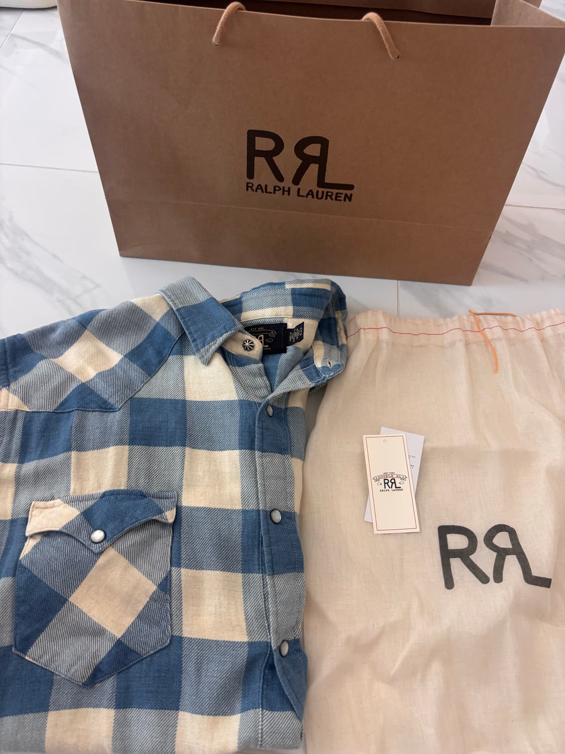 RRL 슬림핏 플래드 트윌 웨스턴셔츠  상품이미지1