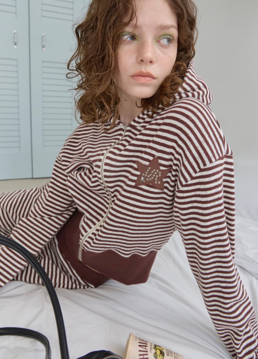 [레터리X젤라비]스트라이프 후드 집업 팬츠 셋업 상품이미지5