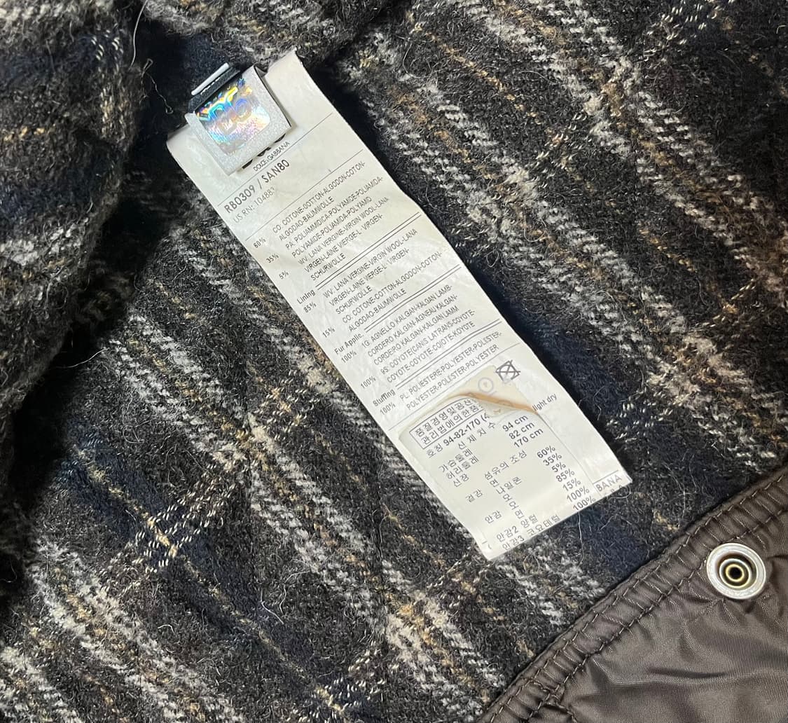 돌체앤가바나 퍼 코듀로이 울 베스트 상품이미지5