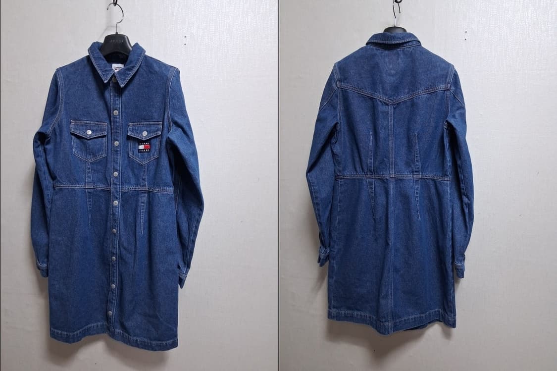 타미힐피거 여성 타미 데님진 미디원피스 표기M 55또는슬림체형 피트66
 상품이미지3