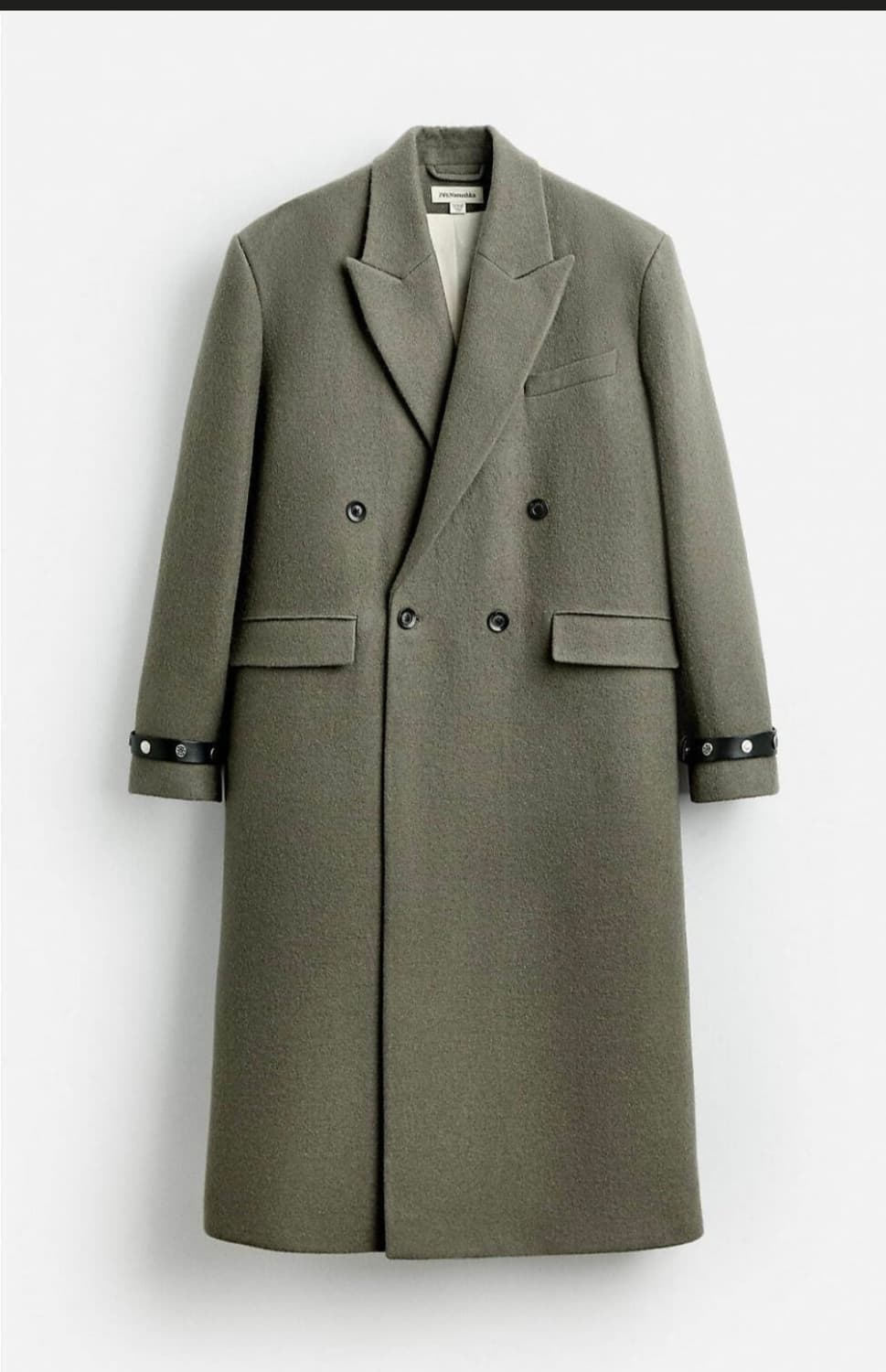 자라 x nanushka 나누시카 울 코트 그린 상품이미지3