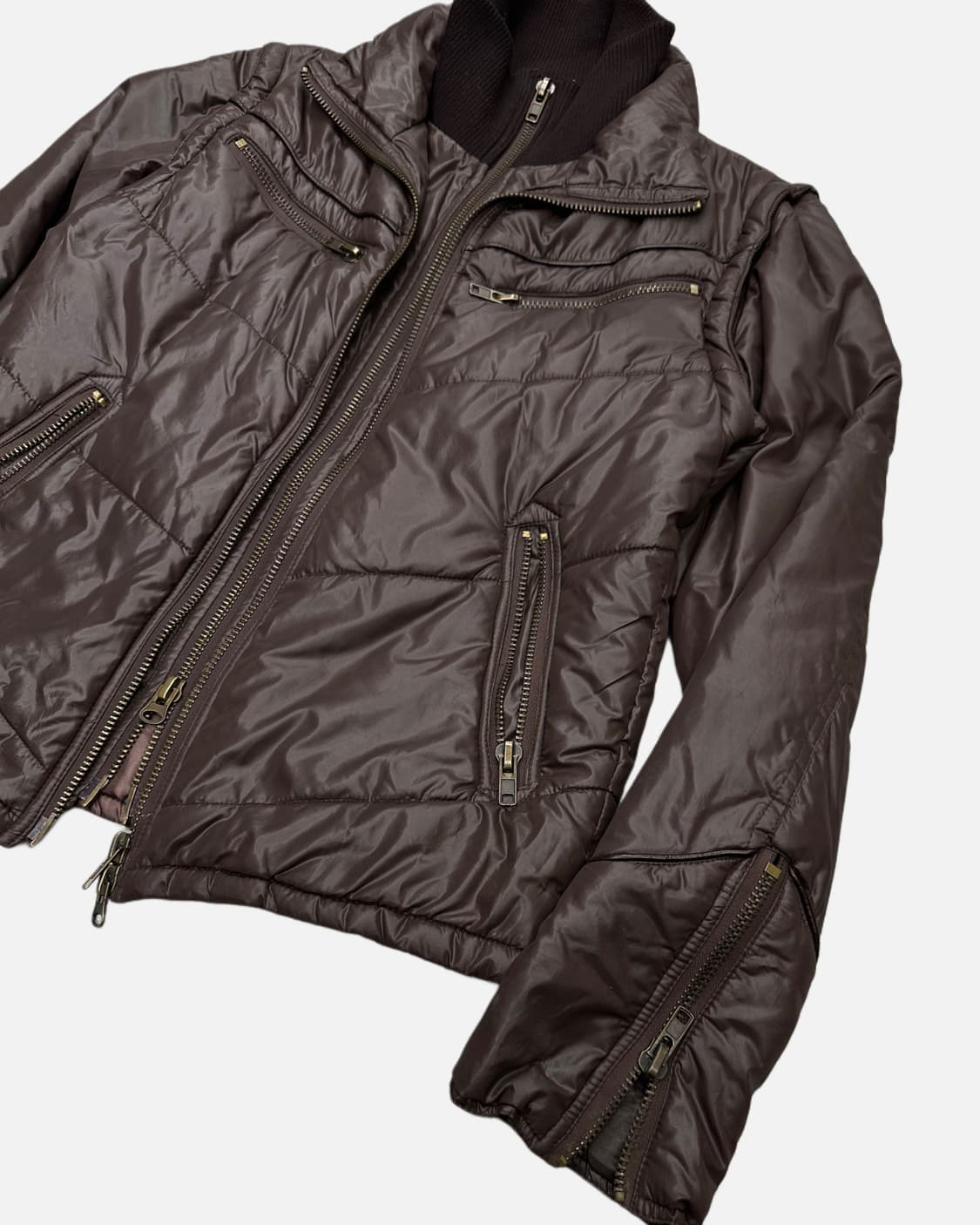 brown layered western paded jacket 상품이미지5