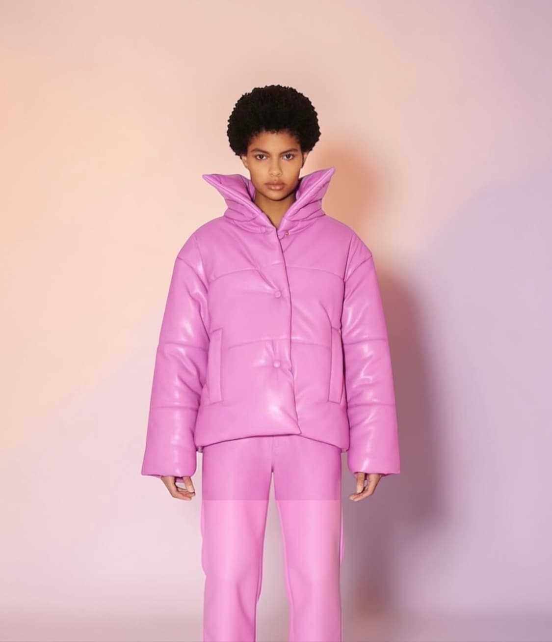 S/ 나누슈카 에코레더 하이드 패딩 점퍼 상품이미지1