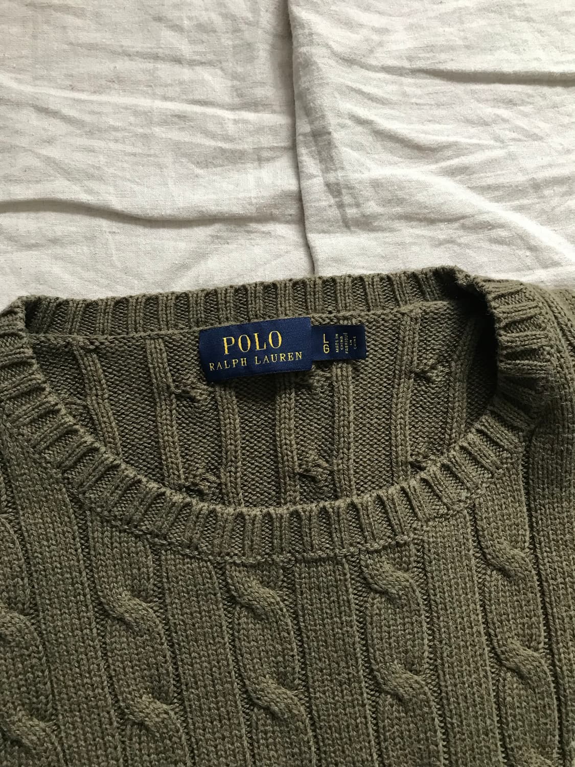 폴로 랄프로렌 포니 로고 카키 케이블 니트 상품이미지7