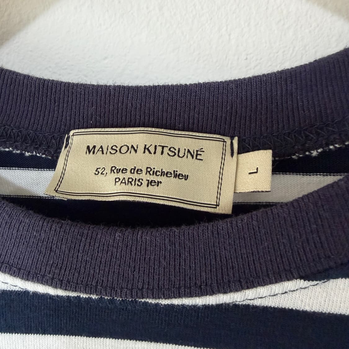 [L] 메종키츠네 스트라이프 긴팔티셔츠 상품이미지4