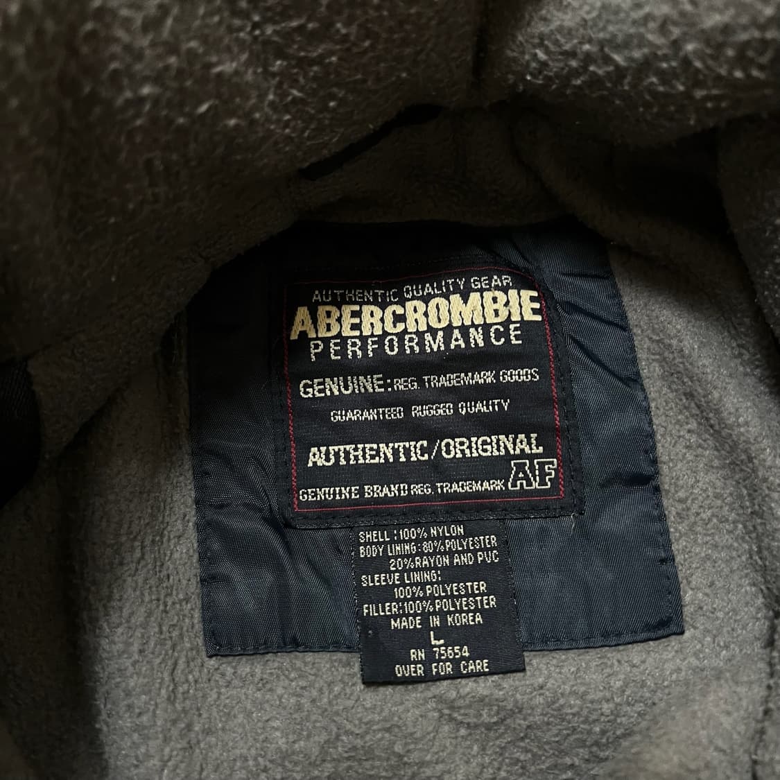 아베크롬비 퍼포먼스 기모 아노락 바람막이 점퍼 L/100  상품이미지5