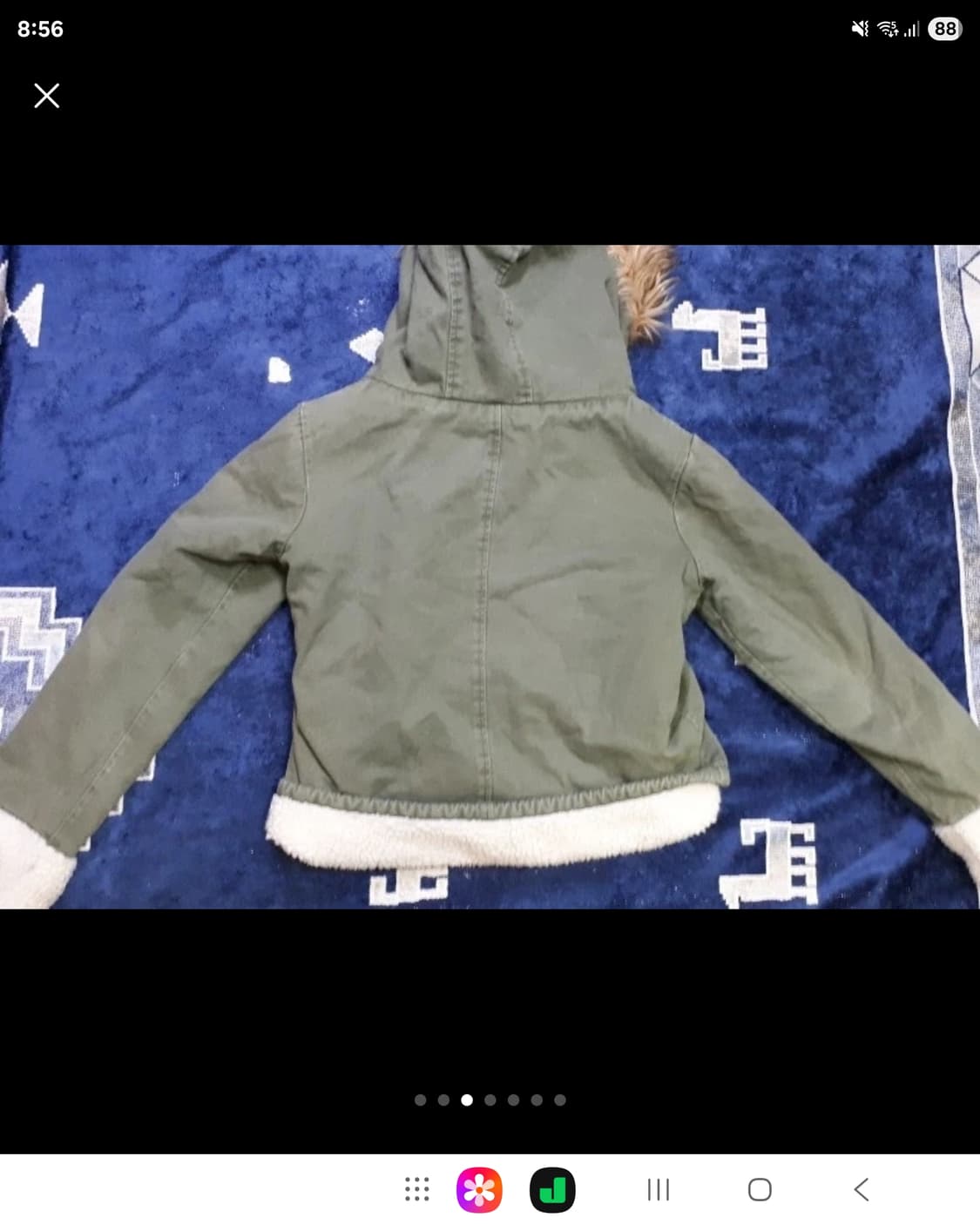 카키 크롭 야상 솜패딩 양털 뽀글이  상품이미지3