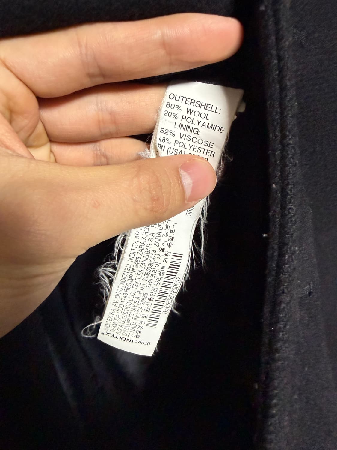 Zara black-tag 사선 하이넥 코트 상품이미지8