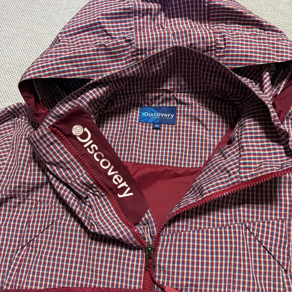 디스커버리 체크 바람막이 자켓 상품이미지2
