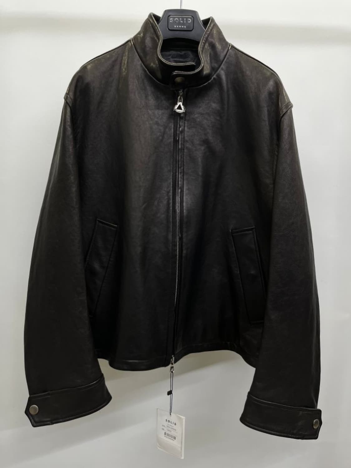 [50] 솔리드옴므 밴드넥 워싱 램스킨 레더 가죽 자켓 상품이미지1