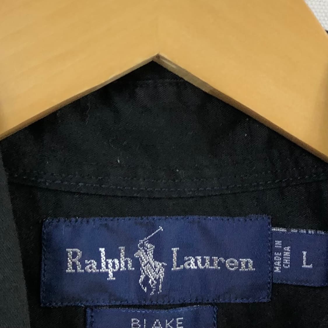 XL 폴로 블랙솔리드코튼 셔츠 상품이미지3