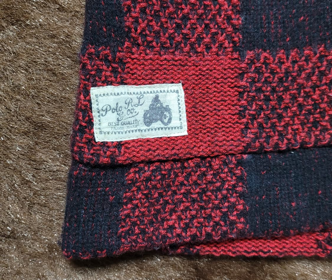 폴로 랄프로렌 레드&블랙 체크 가디건(M) 상품이미지4