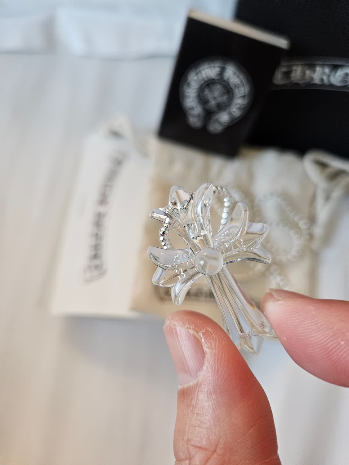 실리콘 크롬하츠 목걸이 블랙 & 투명 상품이미지5