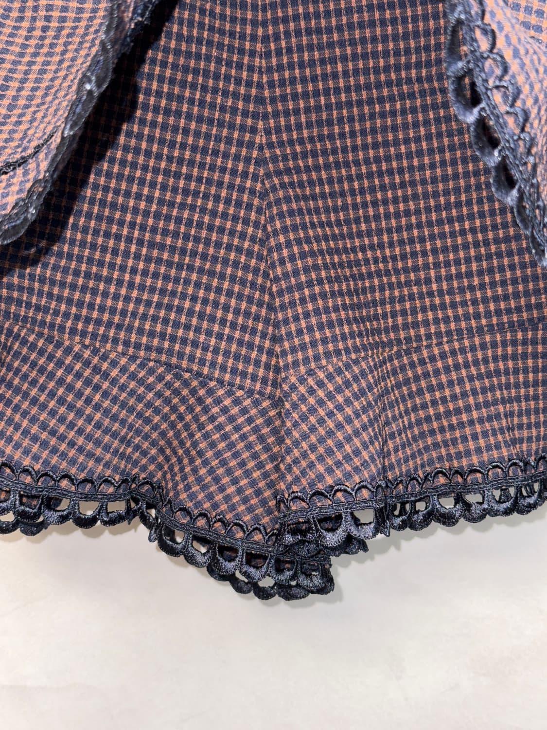 O’2nd red navy check lace mini skirt 상품이미지3