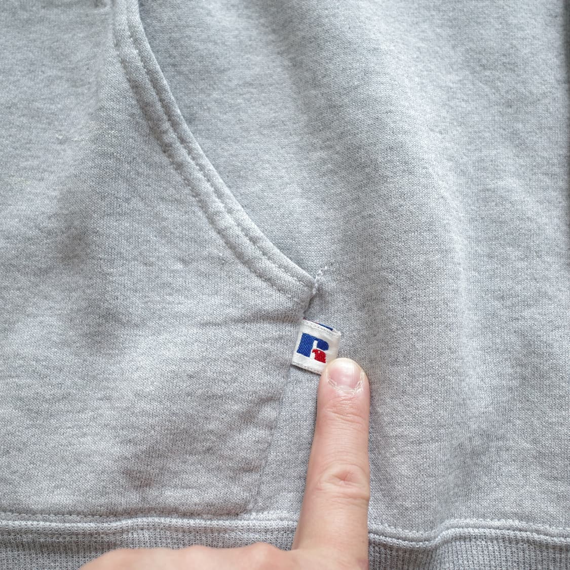 90s 러셀 애슬레틱 MADE IN USA 그레이 후드집업 XL 상품이미지4