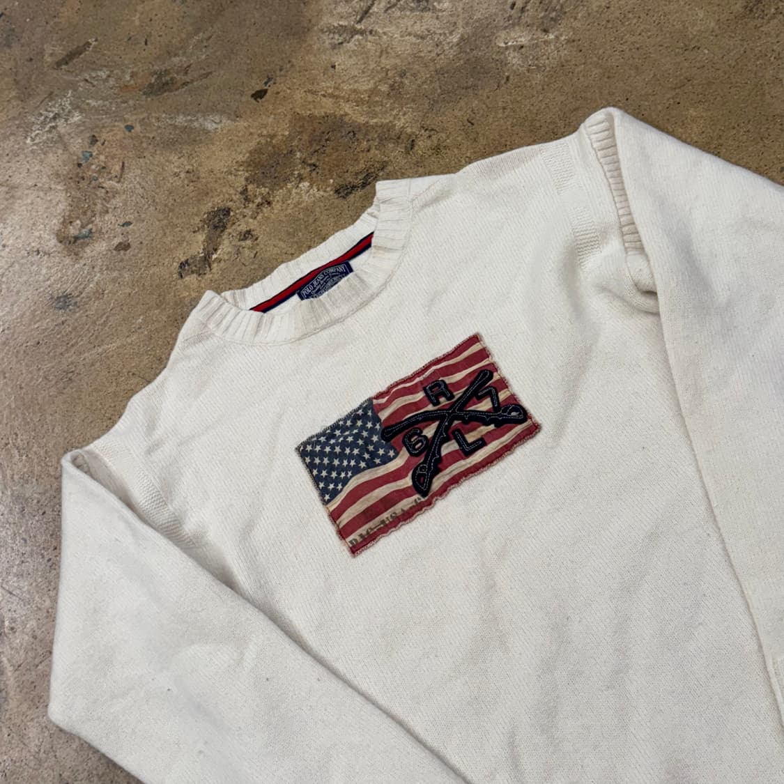 폴로 진스 컴퍼니 성조기 화이트 니트  상품이미지1