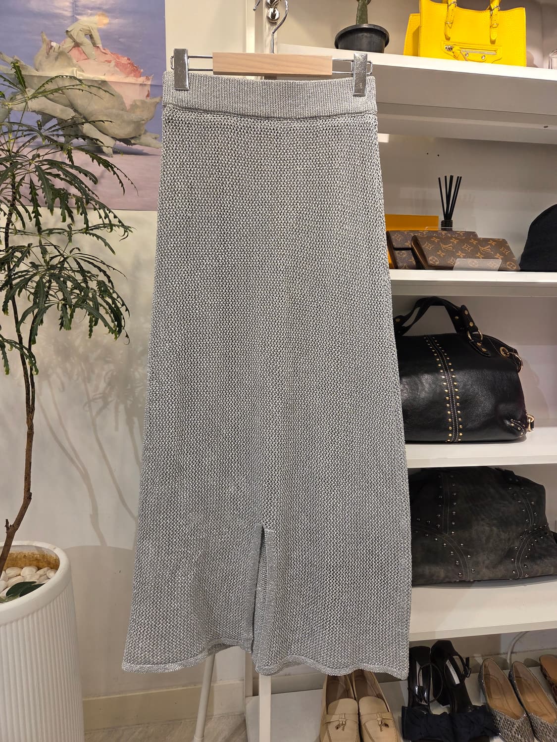 실버 글리터 니트 스커트 상품이미지4