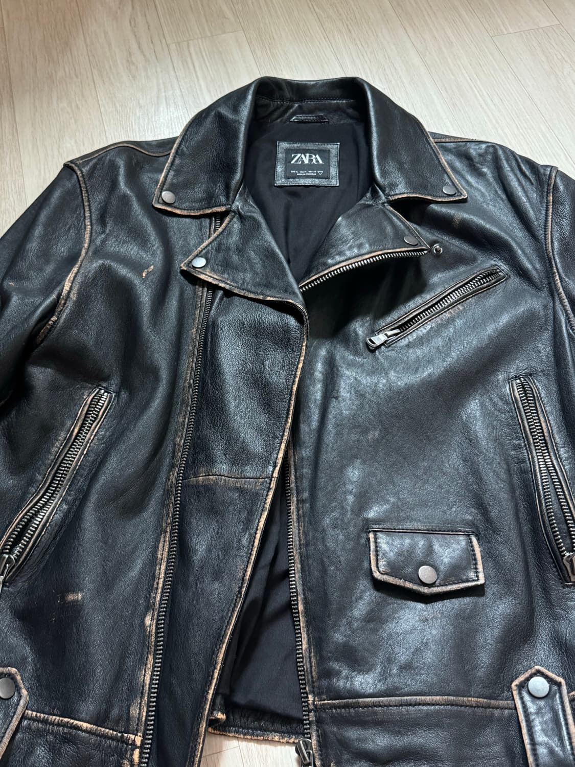 자라 리얼레더 양가죽 자켓 xl 상품이미지2