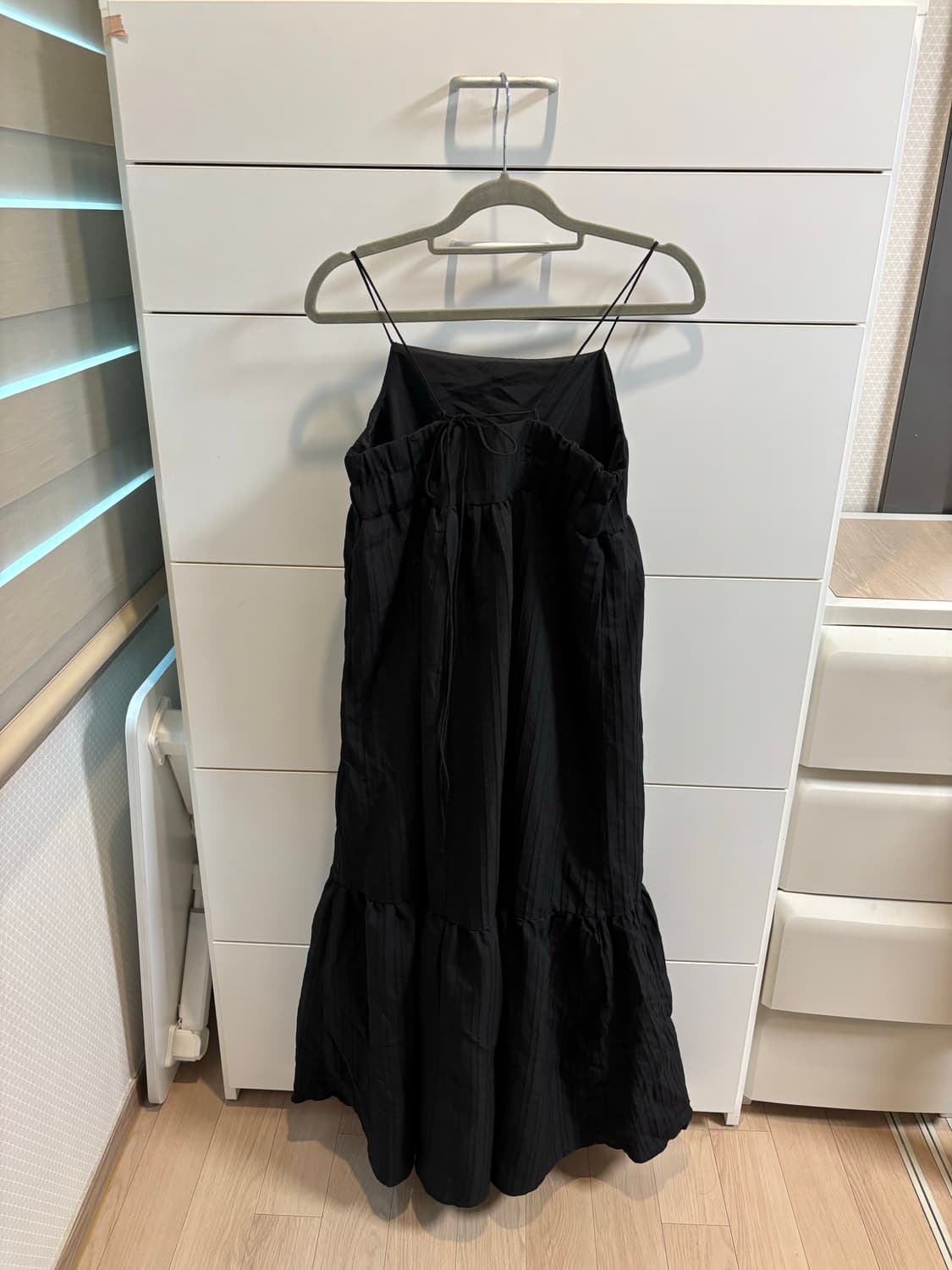 일본구매 끈 조절 레이어드 블랙 롱 원피스 상품이미지4