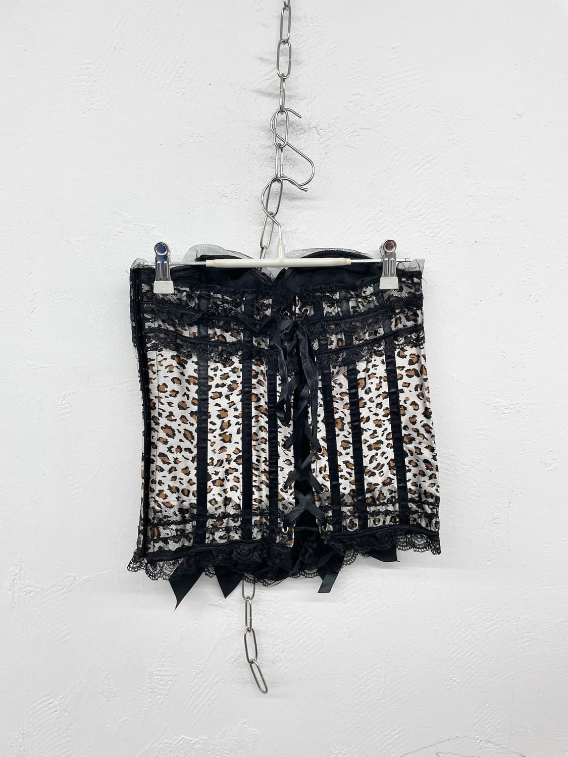 갸루 호피 리본 코르셋 상품이미지5