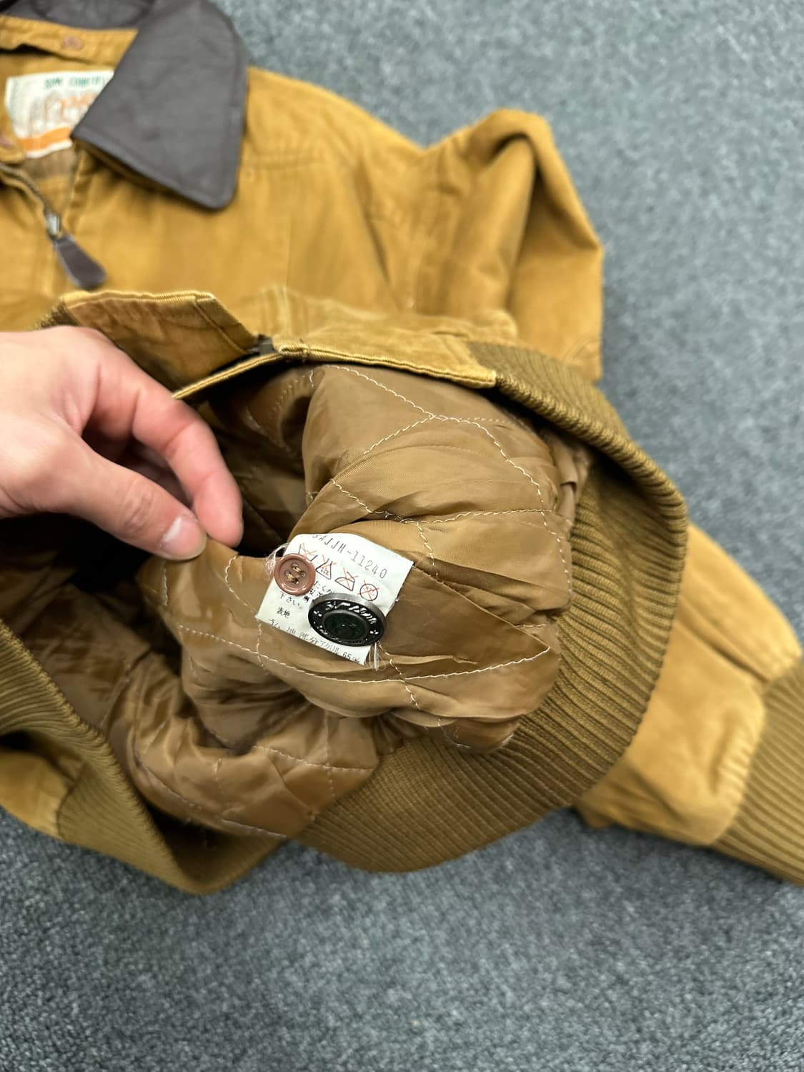 재패니즈 빈티지 SIM COUNTRY 레더 넥 초어자켓 집업 상품이미지6